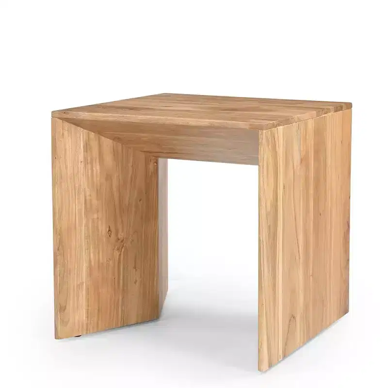 Solid Wood Modern Angled End Table