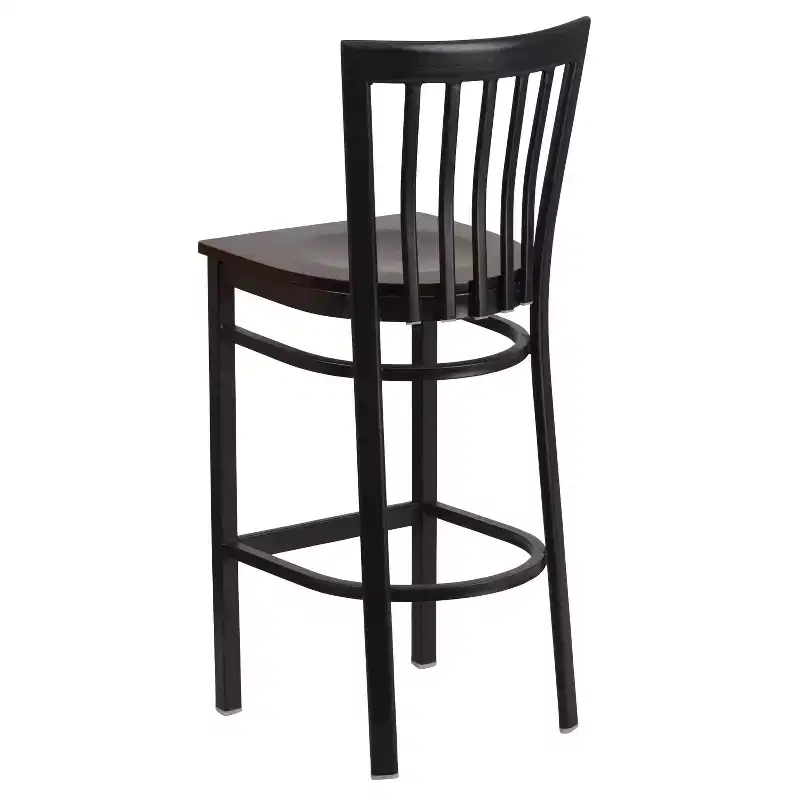 School House Back Metal Restaurant Barstool, Set of 2