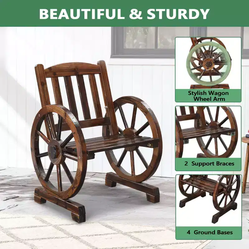 Karl Home | Wagon-Inspired Solid Wood Patio Dining Chair