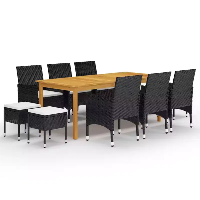 vidaXL Dining Set Table: Chairs: Cushions:
