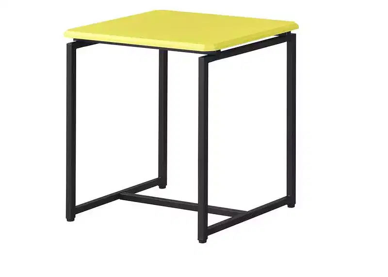Gaetano 3 Piece Yellow Carbon Fiber Wrap Coffee Table Set, 39.5W Coffee Table with 2 End Tables MDF Top Metal Frame