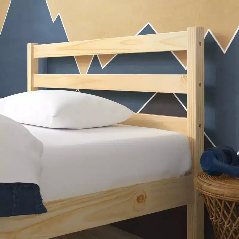 Robin Wood Platform Bed Frame with Headboard Natural