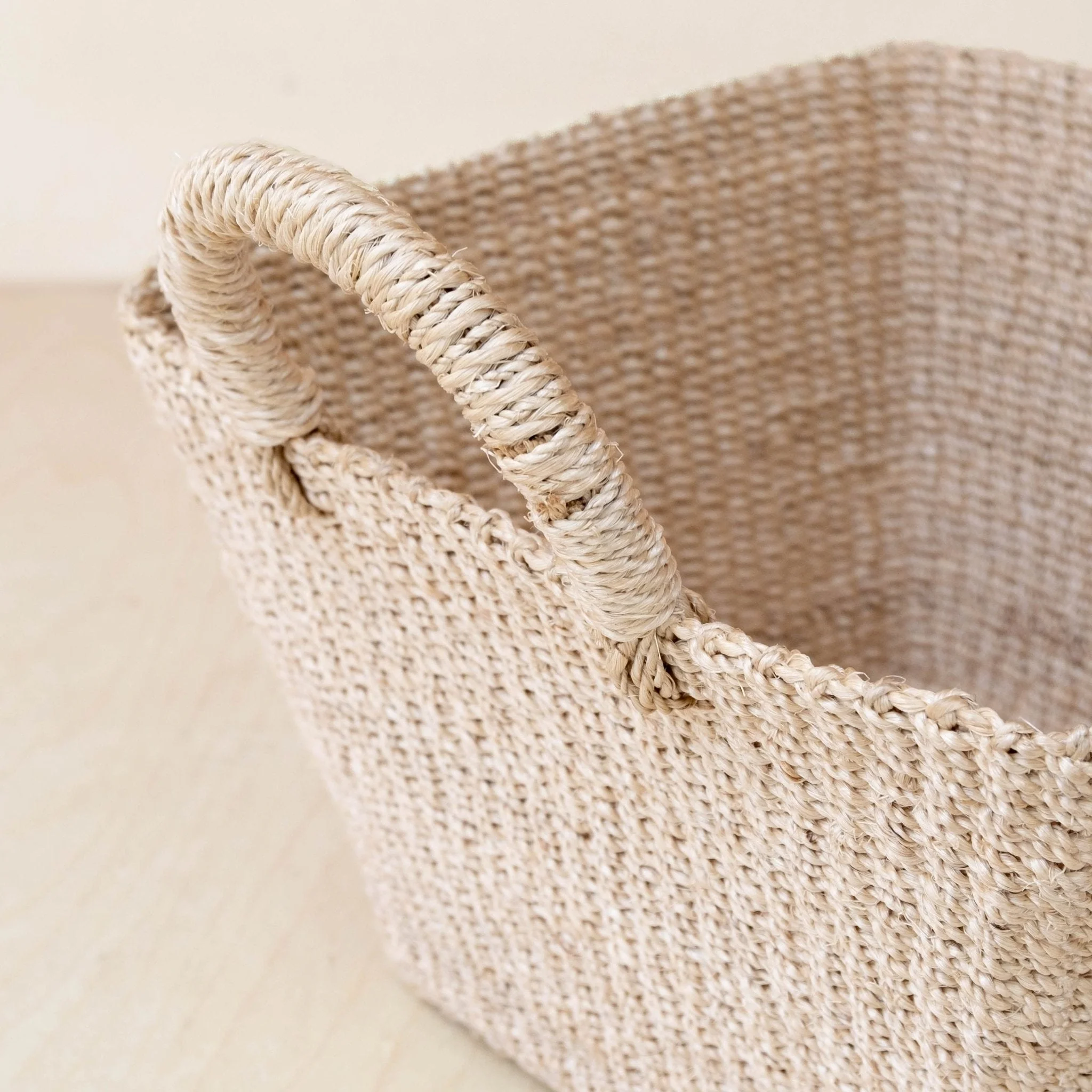 Tapered Square Tabletop Basket - Abaca Basket
