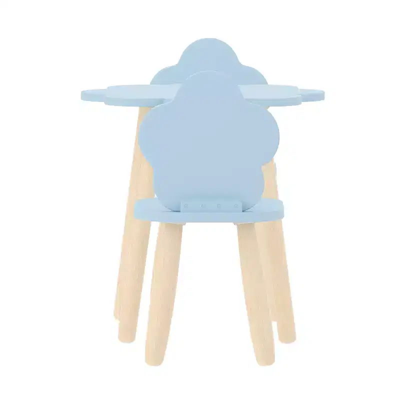 Buzz & Bloom Kids 3-Piece Wood Cloud-Shaped Table and Chairs Set