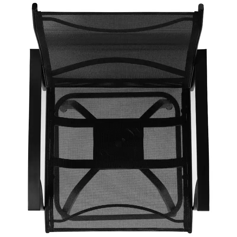 Merrick Lane Set of 2 Brett High Back Bar Height Swivel Patio Stools with Powder Coated Metal Frames and Textilene Upholstery