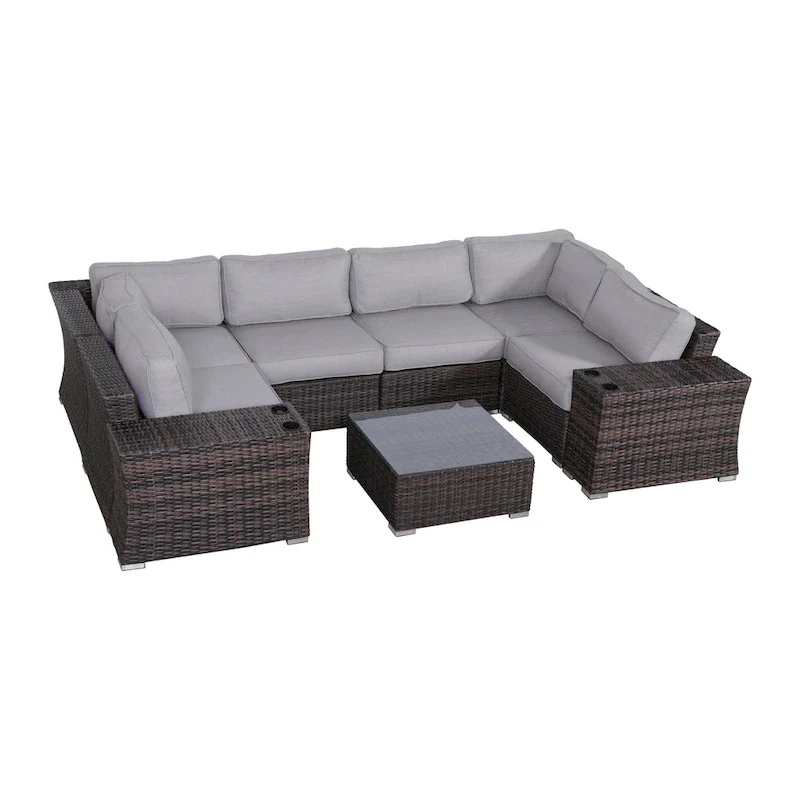 LSI Wicker/Rattan 4 - Person Seating Group with Cushions