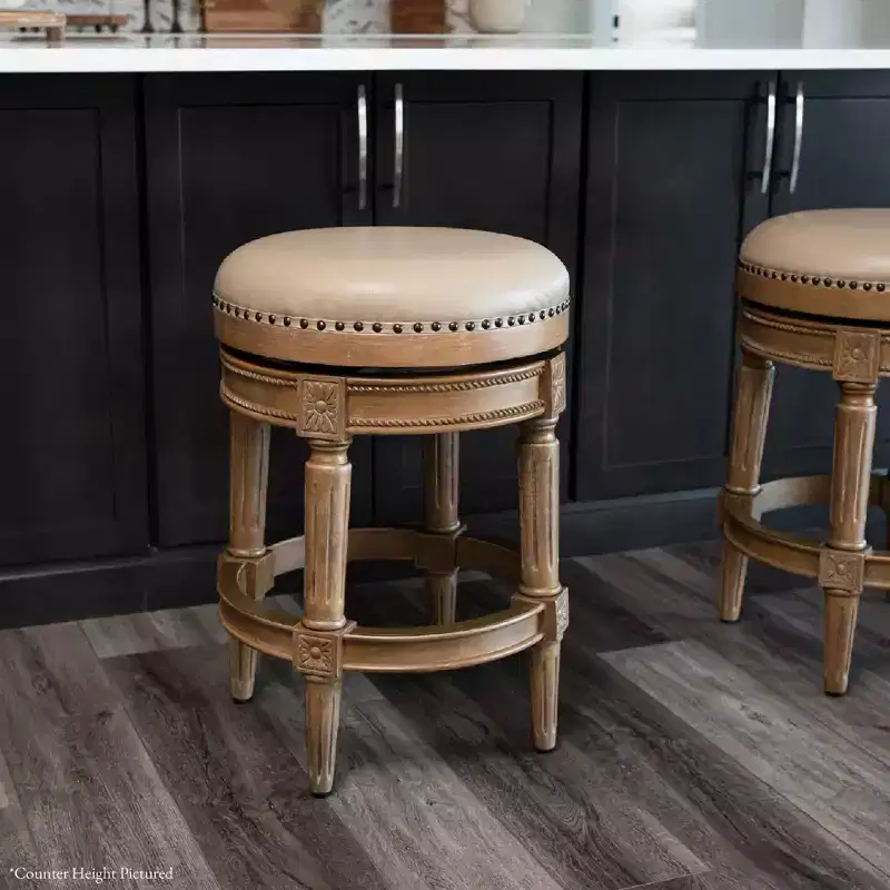 Maven Lane 31 Pullman Backless Swivel Bar Stools with Faux Leather