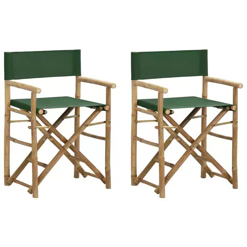 vidaXL Director's Chair Set of 2 Bamboo, Polyester Standard