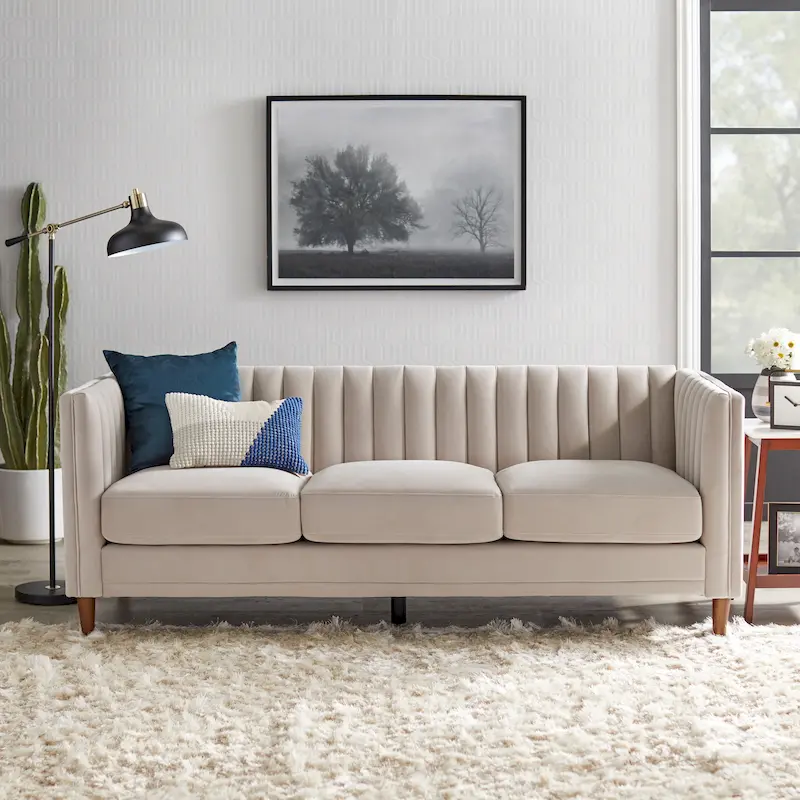 Lifestorey Paxton Channel Back Tuxedo Sofa
