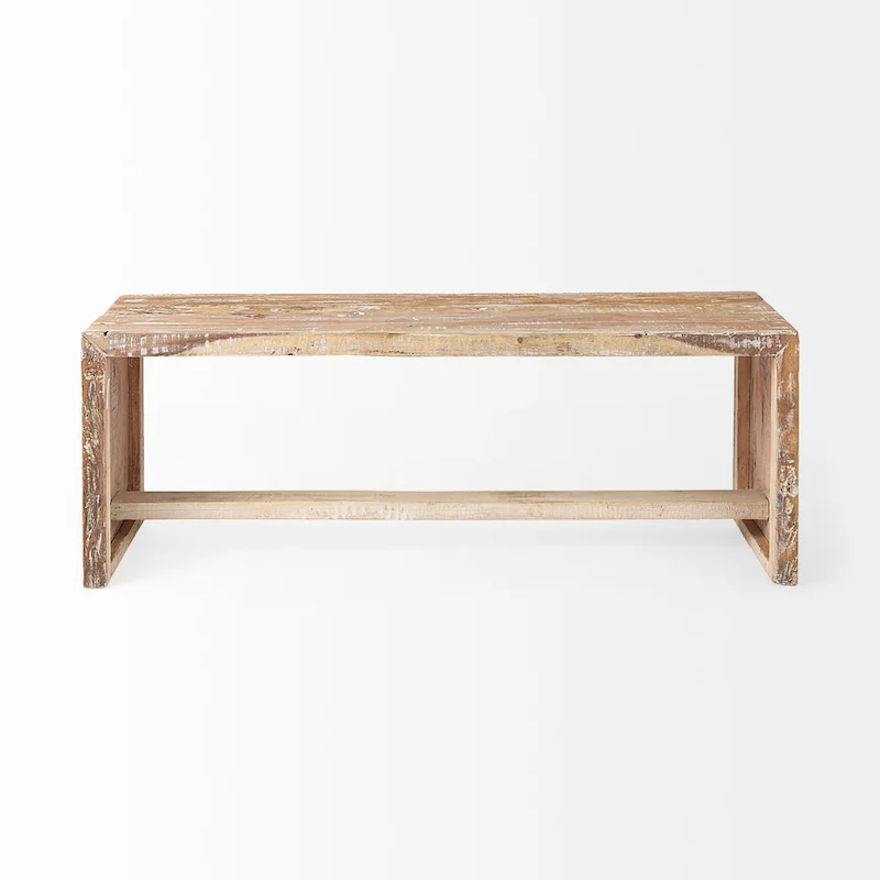 Solveig Light Brown Reclaimed Wood Bench - 47W x 13D x 18H