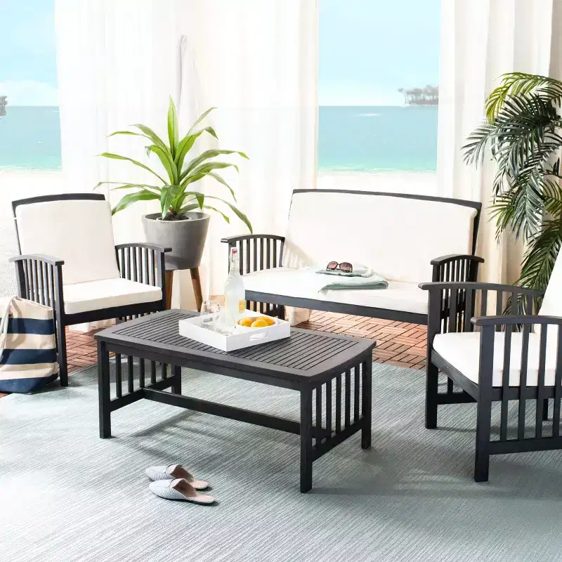 Rocklin 4 Piece Patio Set - Indoor/Outdoor - PAT7007 - Safavieh