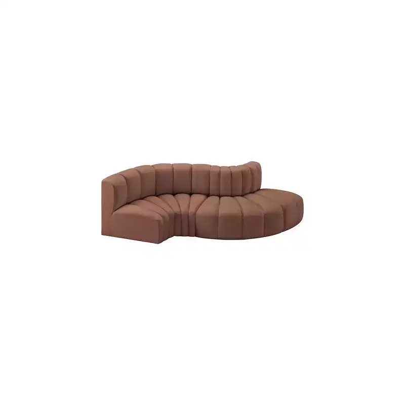 Meridian Furniture,Arc Cognac Vegan Leather Modular Sofa