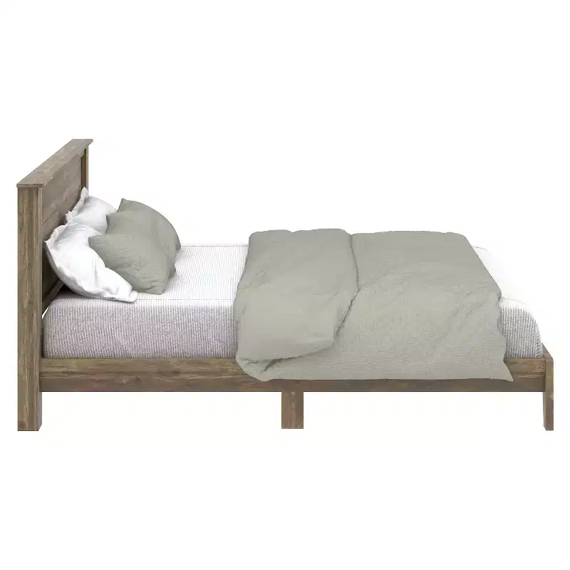 King Size Platform Bed with Headboard and LVL Slat System – 85.55
