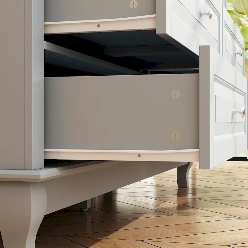 55.1W 9-Drawer Dresser: Spacious and Sleek Design Chest Lacquer