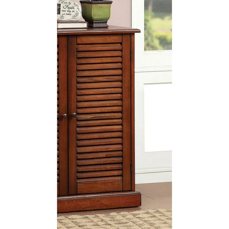 30 Modern Transitional Design 1pc Shoe Cabinet Oak Finish Adjustable Shelves - N/A