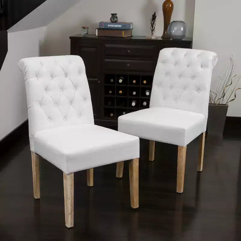 2ct Dinah Roll Top Fabric Dining Chair Set - Christopher Knight Home
