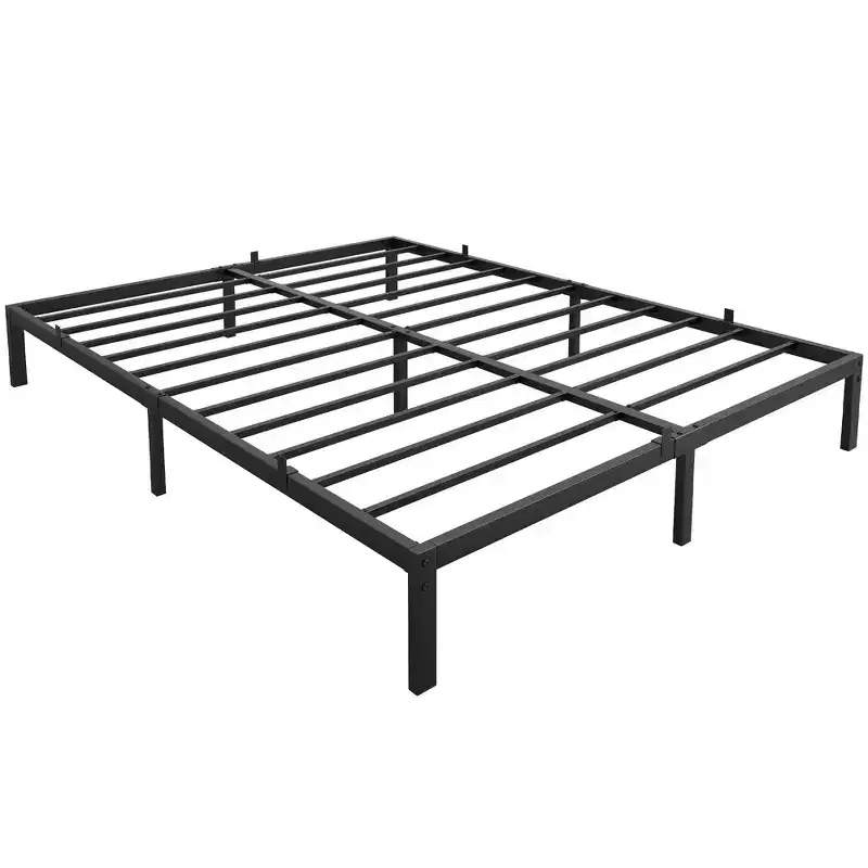 Bed Frame No Box Spring Needed, Low Heavy Duty Metal Platform Bed Frame with Sturdy Metal Slats for Mattress Foundation, Easy Assembly