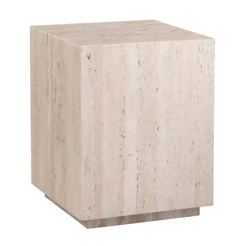 Crestview Collection Square Beige Travertine Accent_End Table