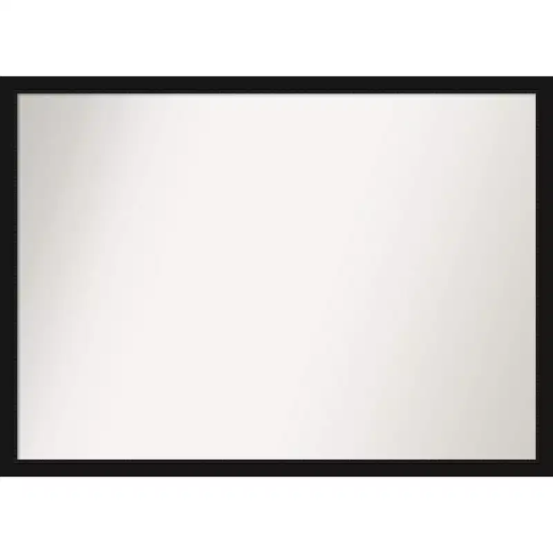 40" x 29" Non-Beveled Avon Black Narrow Wall Mirror - Amanti Art