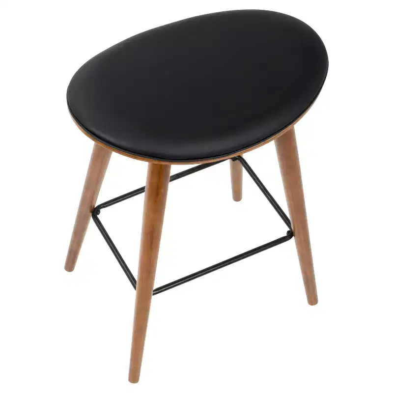 Set of 2 26 Saddle Counter Height Barstools with Faux Leather - LumiSource