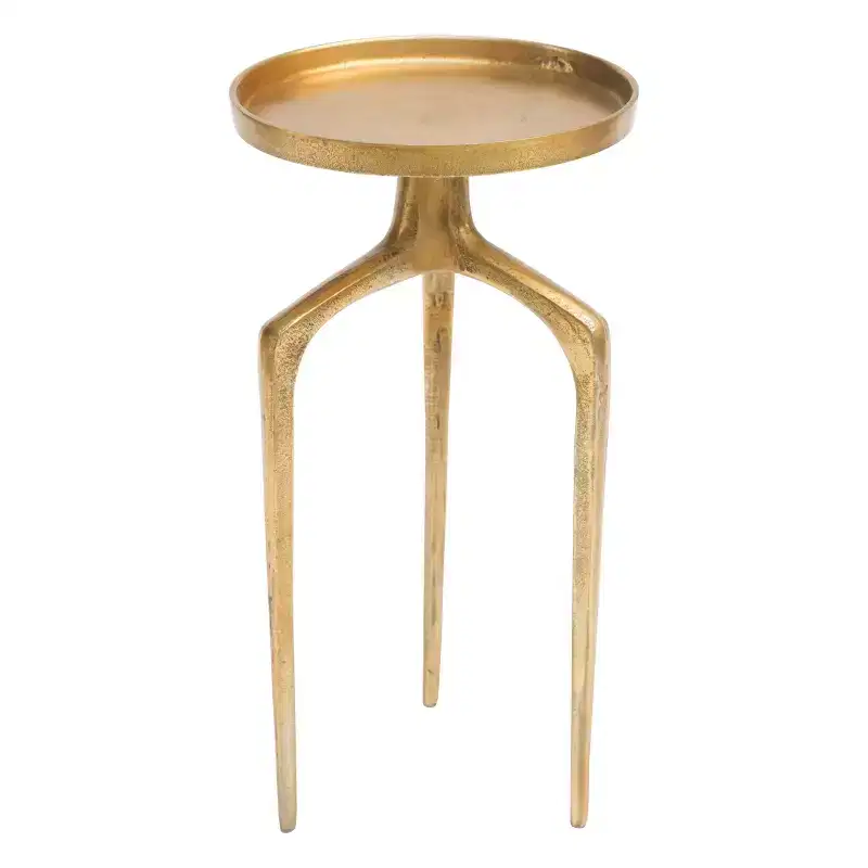 Set of 2 Modern Round Nested Table Antique Gold - Zm Home