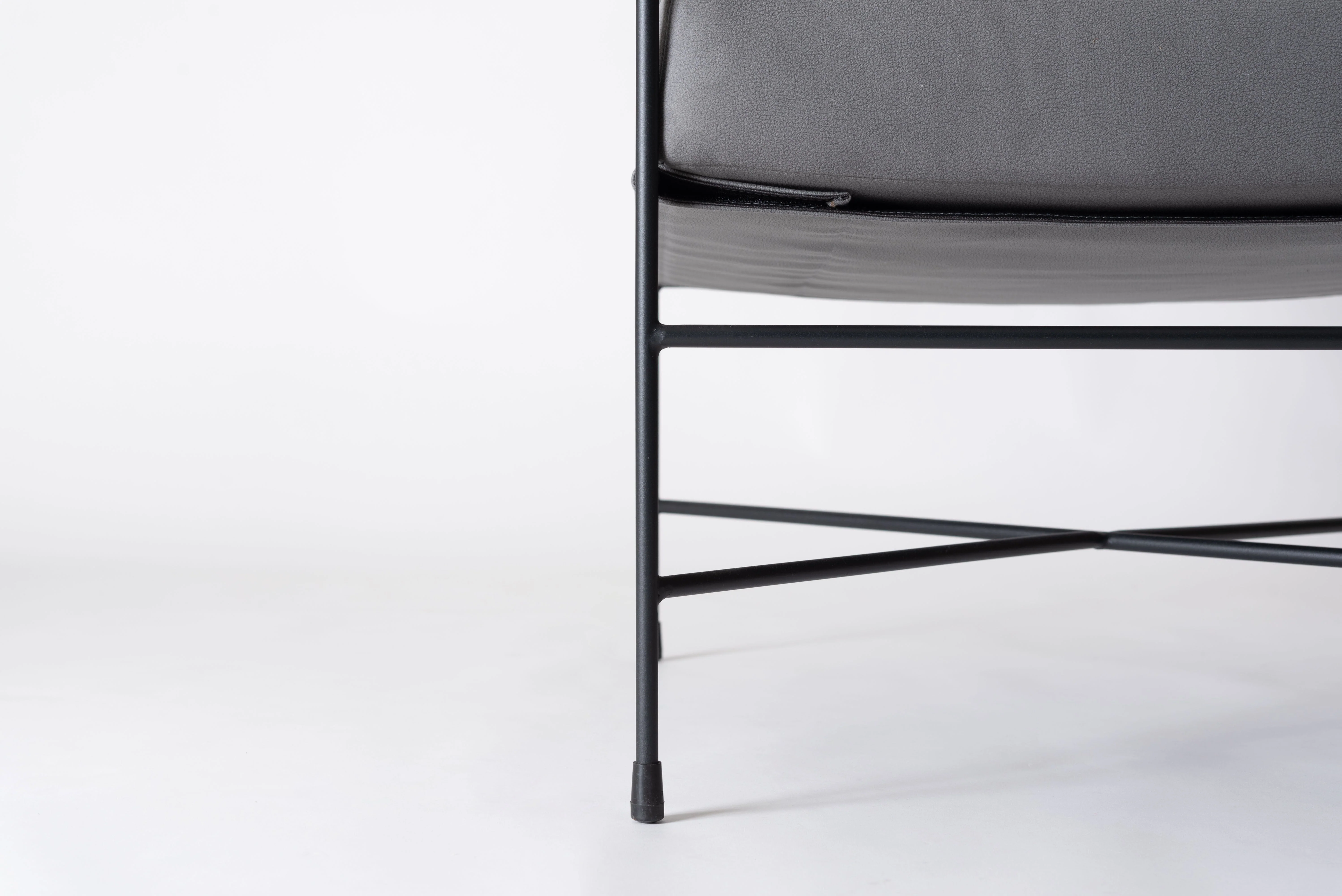 Gray Upholstered Lounge Chair