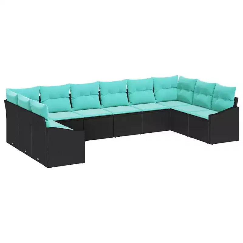 vidaXL Garden Sofa Set 10 pcs Brown Poly rattan