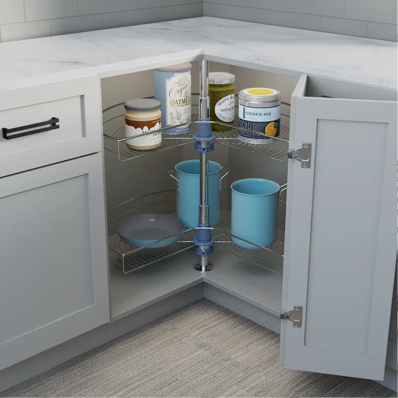 Dowell Lazy Susan 28 Diameter - 270 Degree Double Rack Stainless Steel