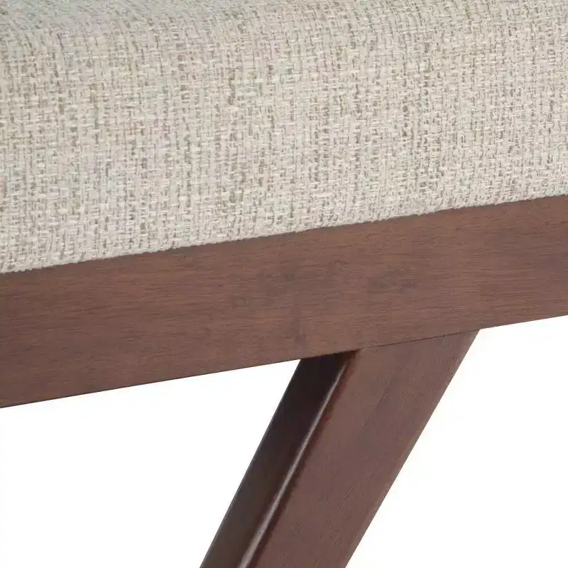 48 Nadine Mid Century Ottoman Bench Faux Air Leather - Wyndenhall