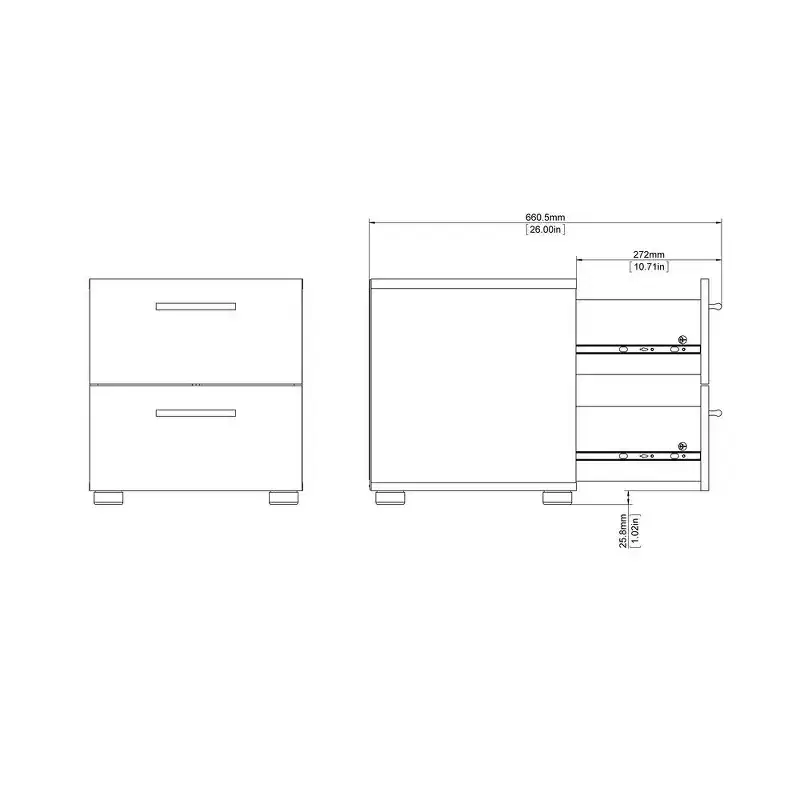 Tvilum, Austin 2 Drawer Nightstand