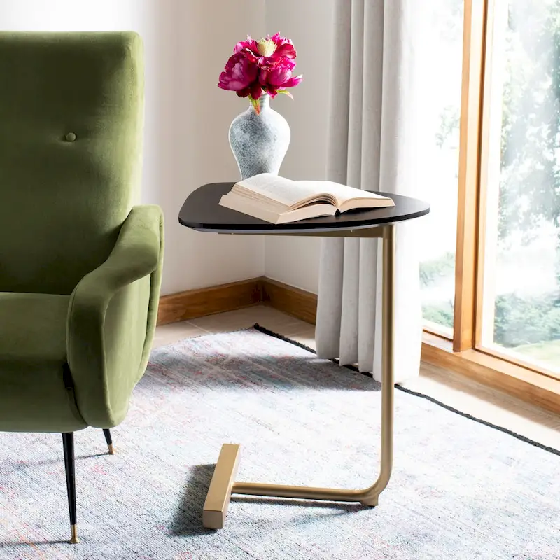 C-Table-Black / Gold - 19 x 15 x 25 - 19Wx15Dx25H