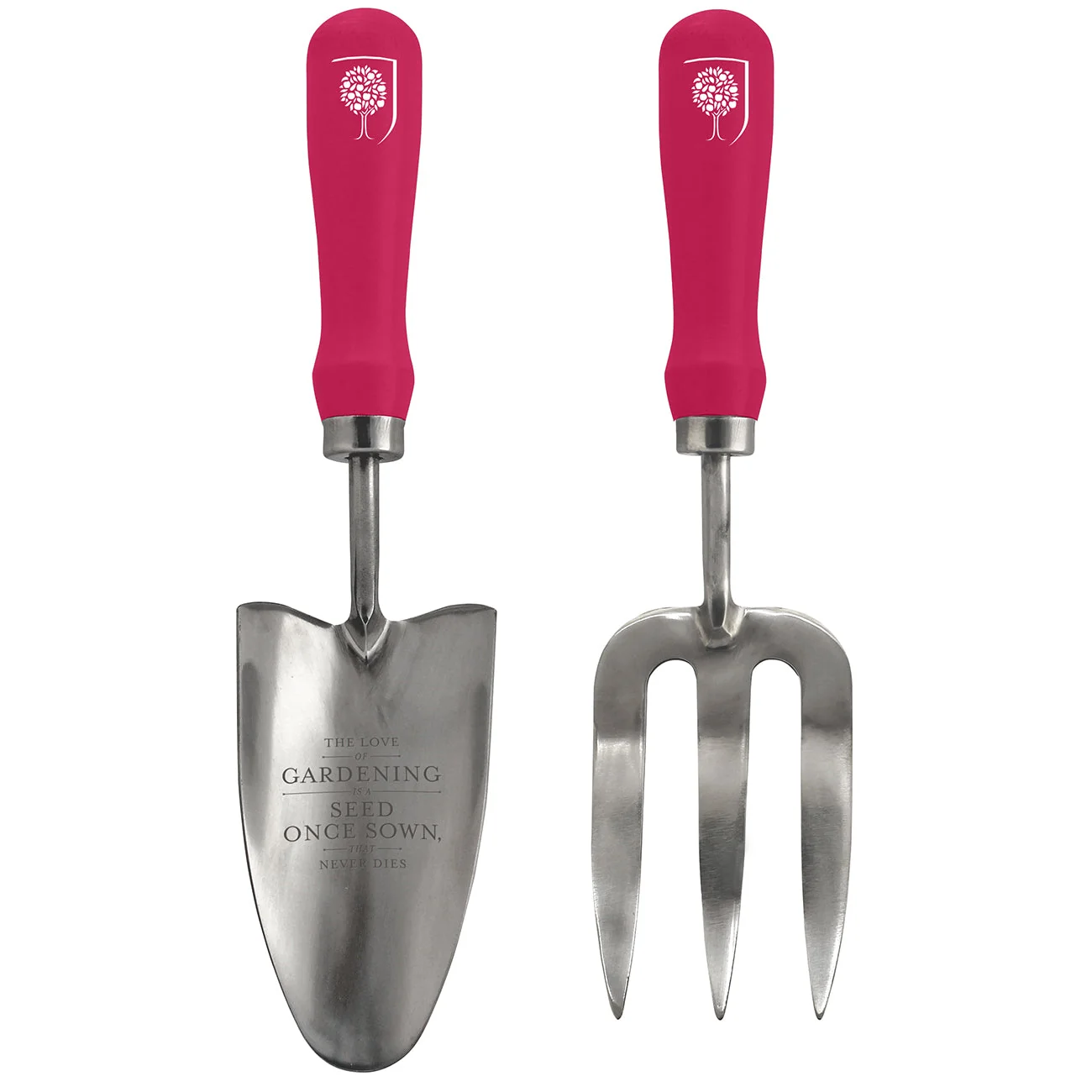 Garden Trowel and Hand Fork Gift Set with Floral Dahlia Peony Design