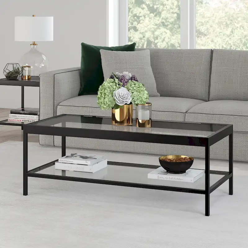Alexis Metal and Glass Coffee Table