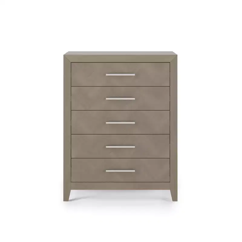 Crescent Gray / Toasted Chestnut 5-Drawer Chest for 1 Person, Nursery & Bedroom
