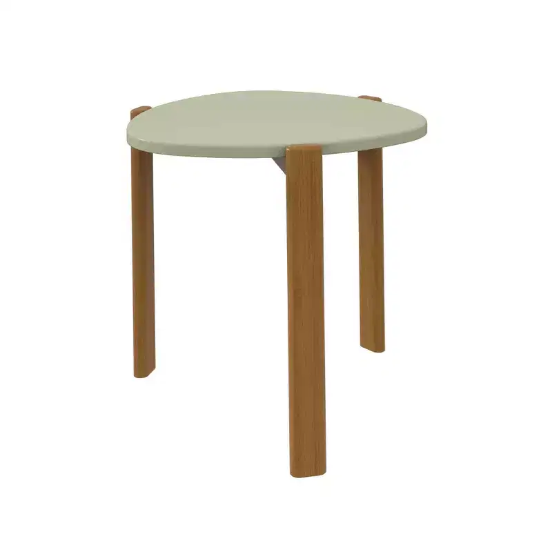 Mid-Century Modern Coffee Table & End Table Set 2-Piece Oval MDF Wood Legs Living Room