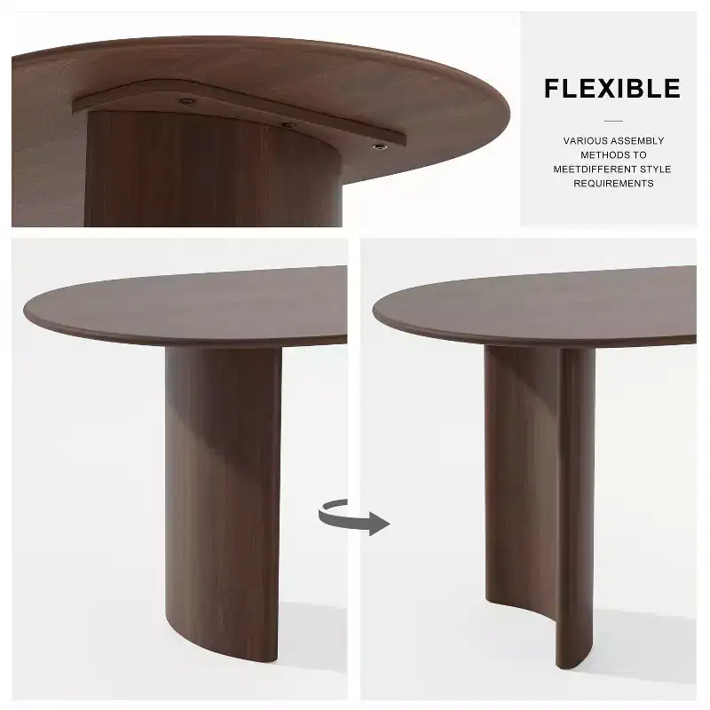 Dovelina Oval Dining Table Curved Leg Kitchen Table