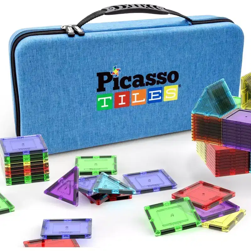 Carrying Case for Magnetic Tiles Travel Storage Bag Organizer for Kids, Portable Toy Storage, STEM Building Block Holder