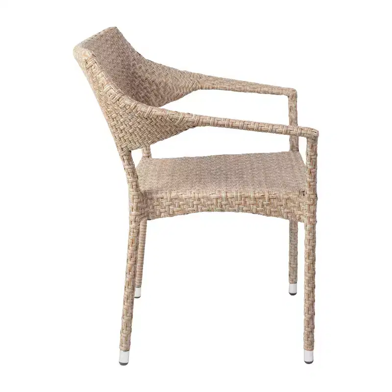 Flash Furniture Jace Commercial Grade Stacking Patio Chair, All Weather PE Rattan Wicker Patio Dining Chair