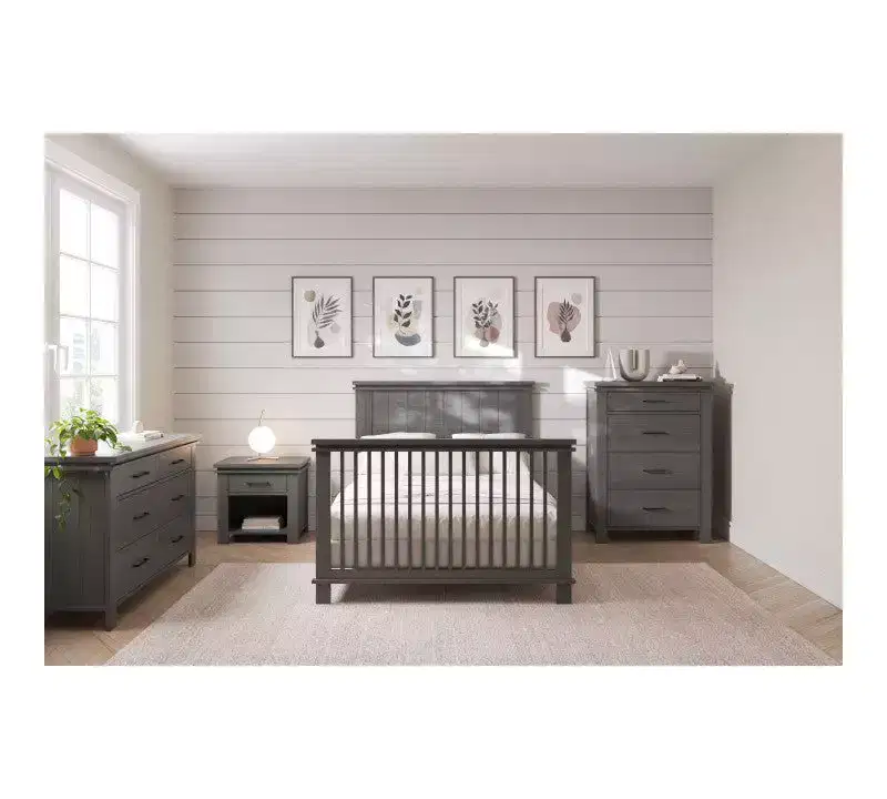 Child Craft Denman Crib, Dresser and Chest Nursery Set, 3-Piece, Includes 4-in-1 Convertible Crib, Dresser and Chest