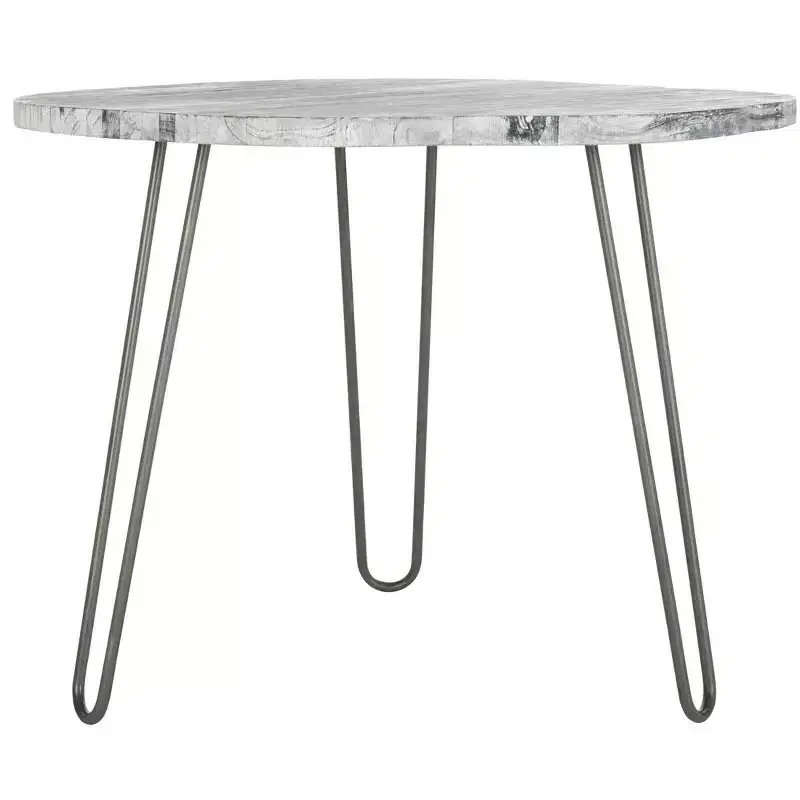 Mid-Century Modern Wood Dining Table, Free-Form Top, Seats 4, 39.4