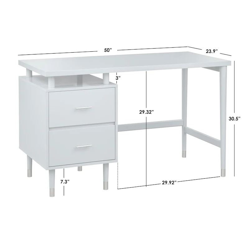 2-Drawer Mid-Century Modern Desk