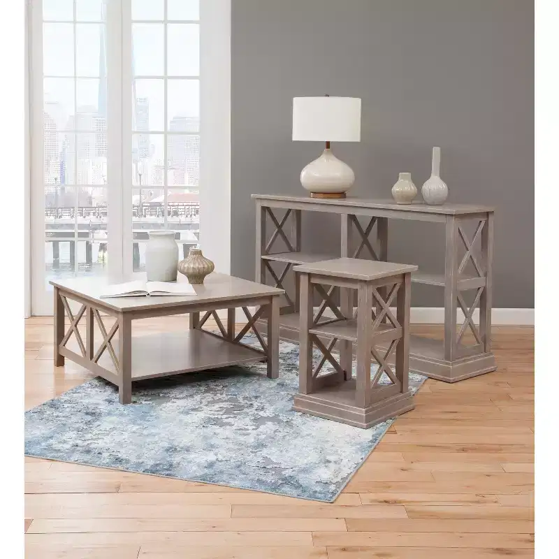 Hampton Sofa Server Table with Shelves - International Concepts