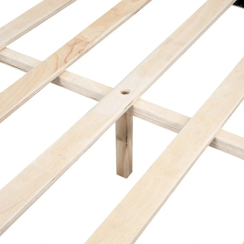 L-Shaped Semi-Enclosed Daybed with Solid Wood Legs