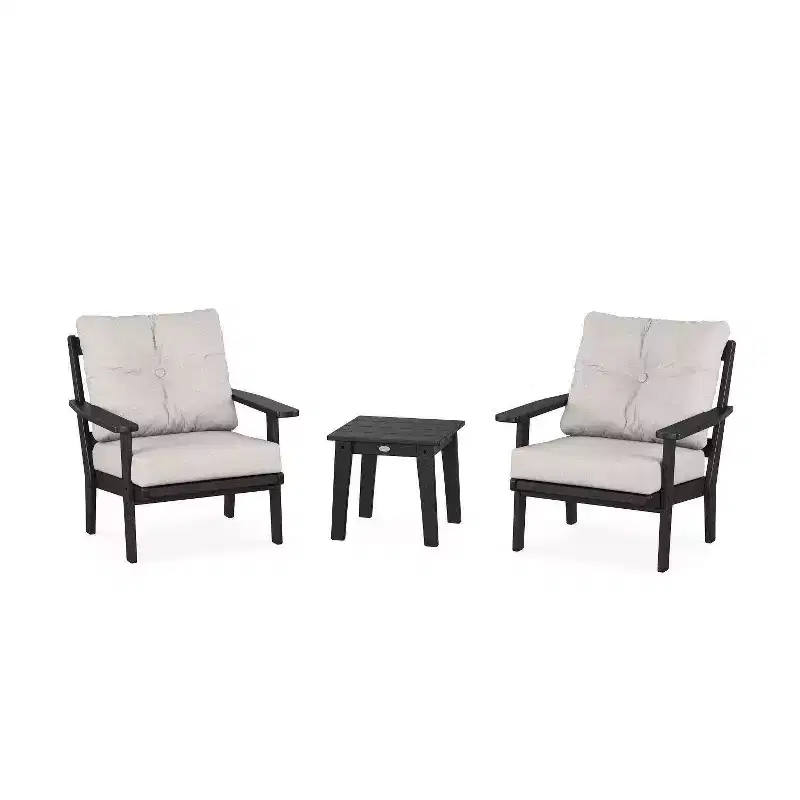 POLYWOOD 3pc Prairie Deep Seating Outdoor Patio Conversation Set