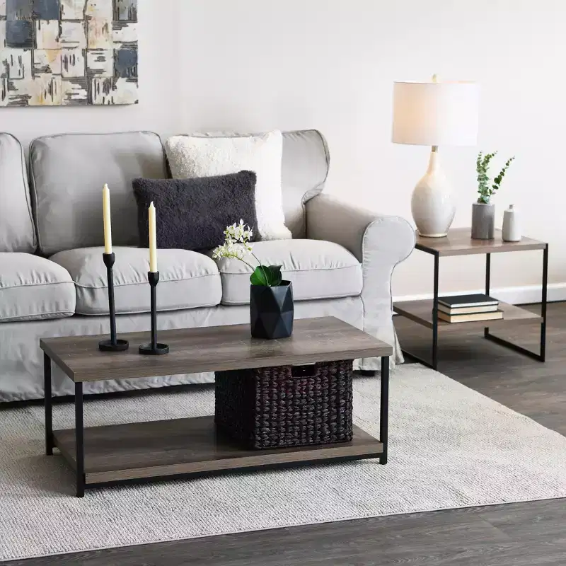 Jamestown Rectangular Coffee Table with Storage Shelf