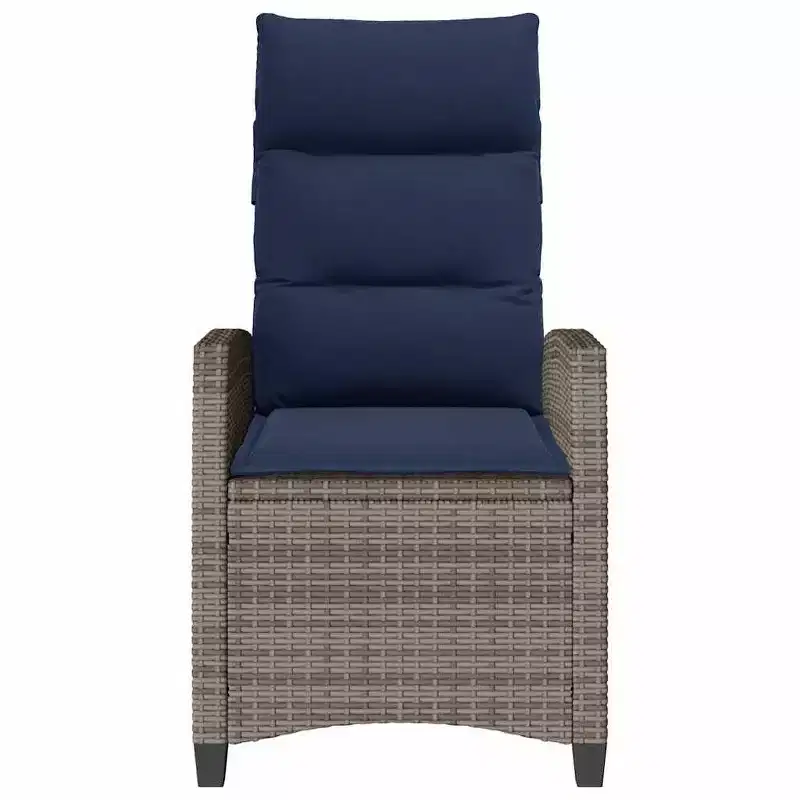 vidaXL Reclining Garden Chair PE rattan, powder-coated steel Medium