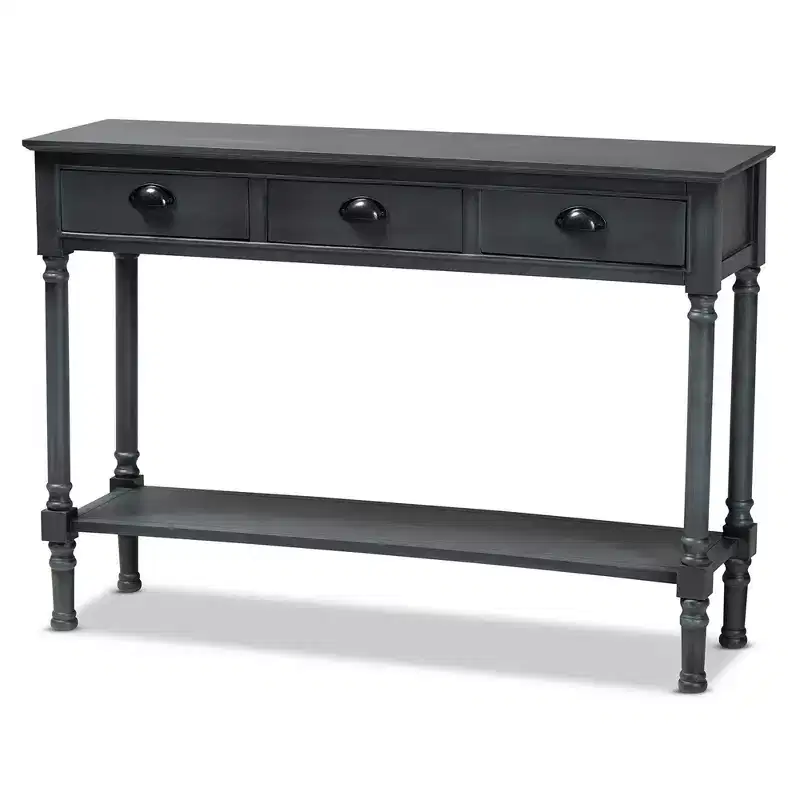 Garvey Wood 3 Drawer Entryway Console Table - Baxton Studio