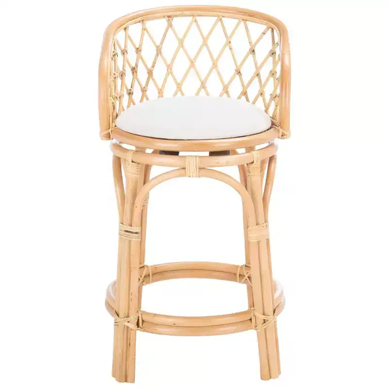 Rattan Swivel Counter Stool with Cushion – 35