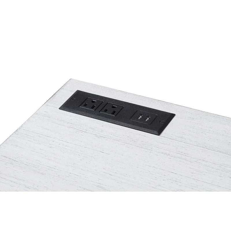 Bird Glam Metal Lift-top L-Shaped Computer Desk with USBs