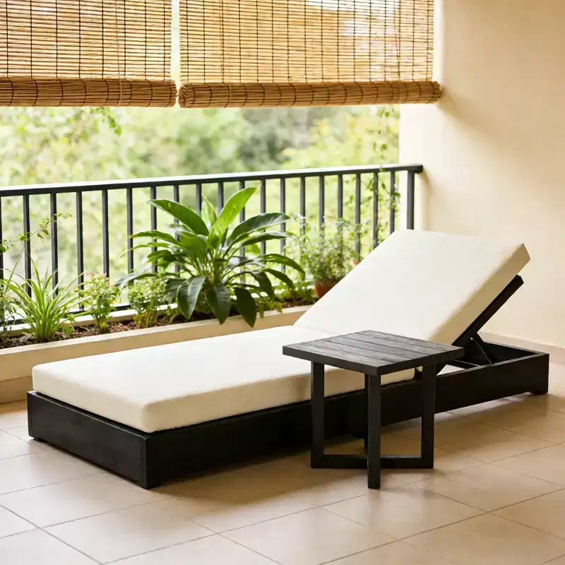Christopher Knight Home Dee Modern Patio Acacia Wood Seating Sunlounge with Slatted Side Table